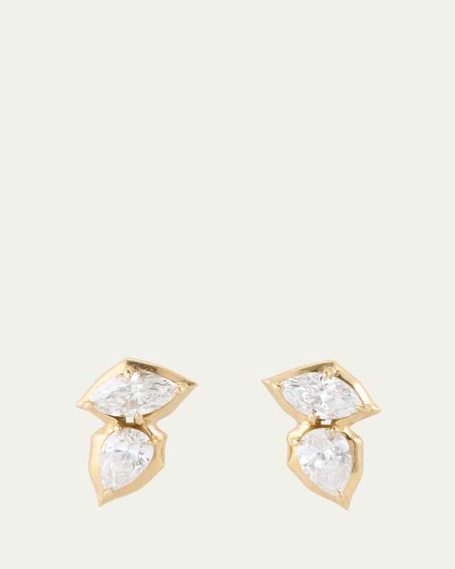 Poppy II Stud Earrings with Diamonds